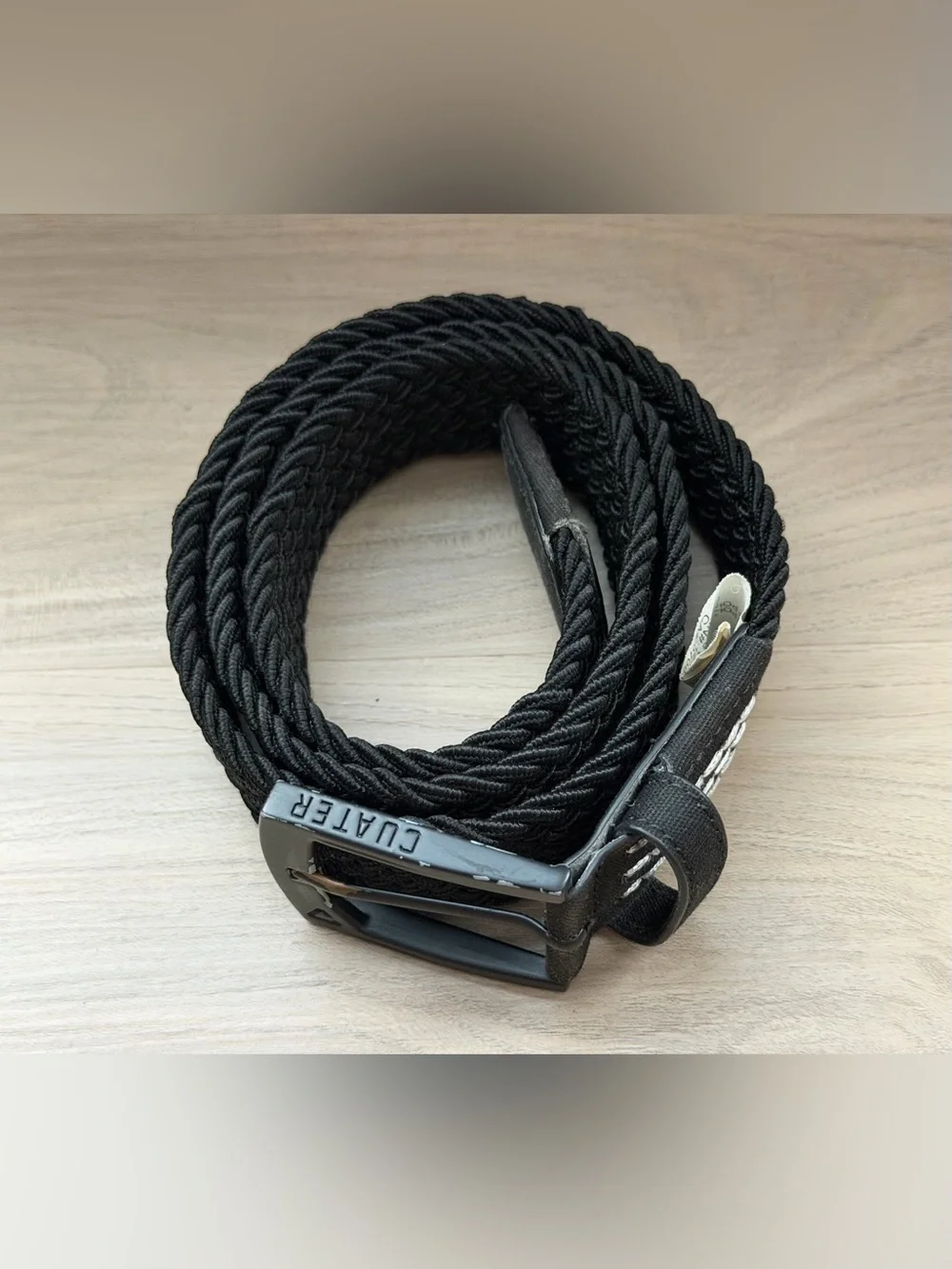 Travis Mathew Cuater Mens Black Braided Stretch Golf Belt Matte Buckle Size S